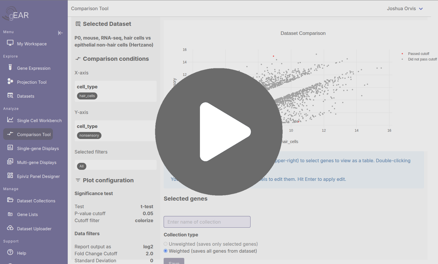 Preview of the dataset explorer